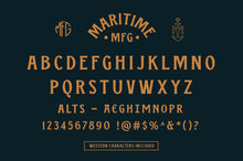 Load image into Gallery viewer, Maritime MFG - A Spur Serif Typeface