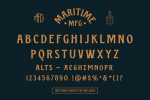 Maritime MFG - A Spur Serif Typeface