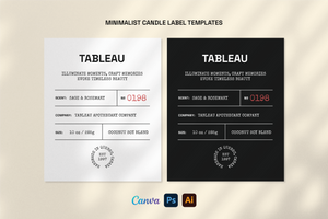 Tableau - Minimalist Candle Label Templates