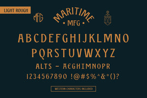 Maritime MFG - A Spur Serif Typeface